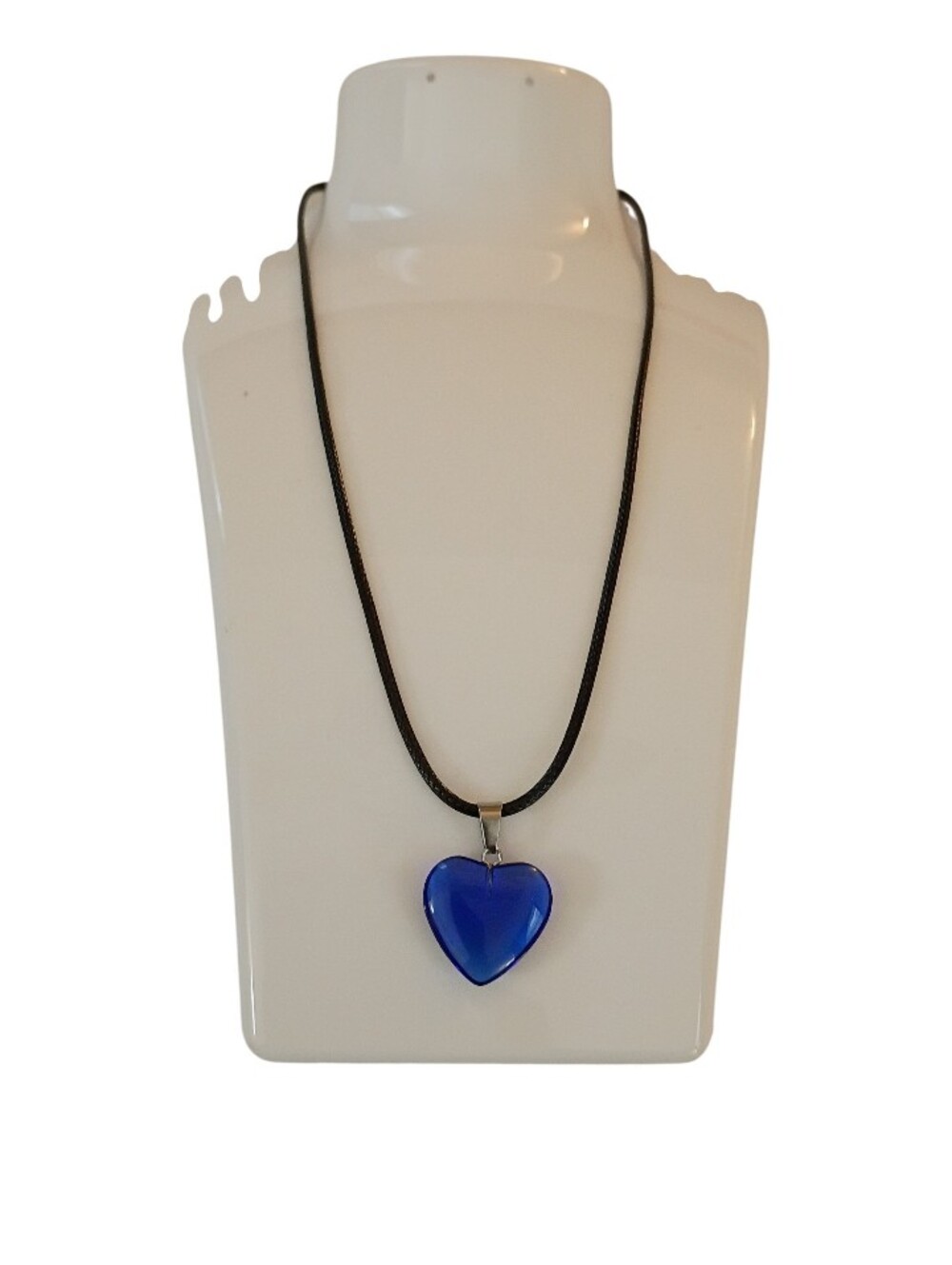 Blue Heart Necklace Acrylic Fashion Statement Jewelry